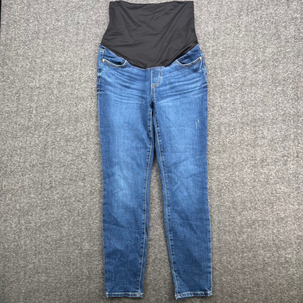LOFT Maternity Skinny Jeans‎ Blue Medium Wash Full Belly Panel Size 6M 27 Inseam